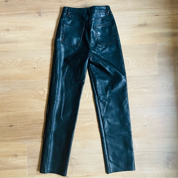 Wilfred Faux Leather Pants Women Size 0 Black Straight Leg Aritzia - Picture 5 of 10